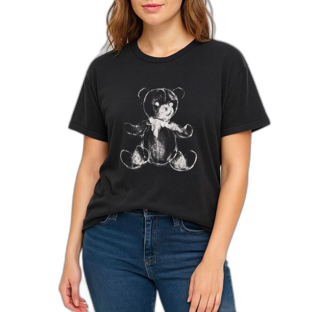 Romwe Women’s Distressed Teddy Bear Graphic T-Shirt | Size Small